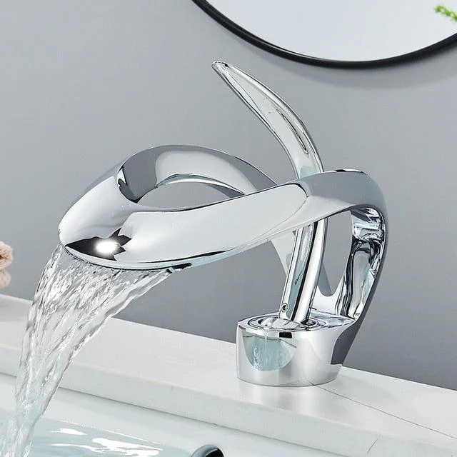 Basin Tap Bathroom Waterfall Mixer Tap Water Sink Mixer Tap -Bathlova