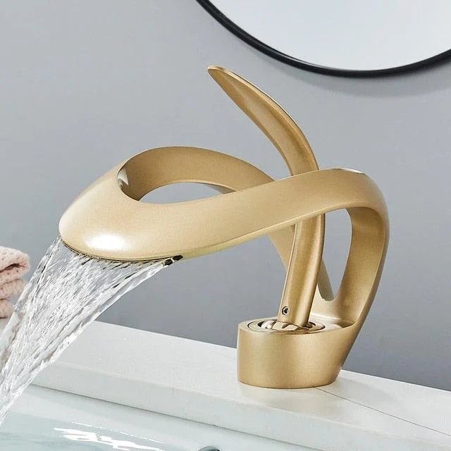 Basin Tap Bathroom Waterfall Mixer Tap Water Sink Mixer Tap -Bathlova