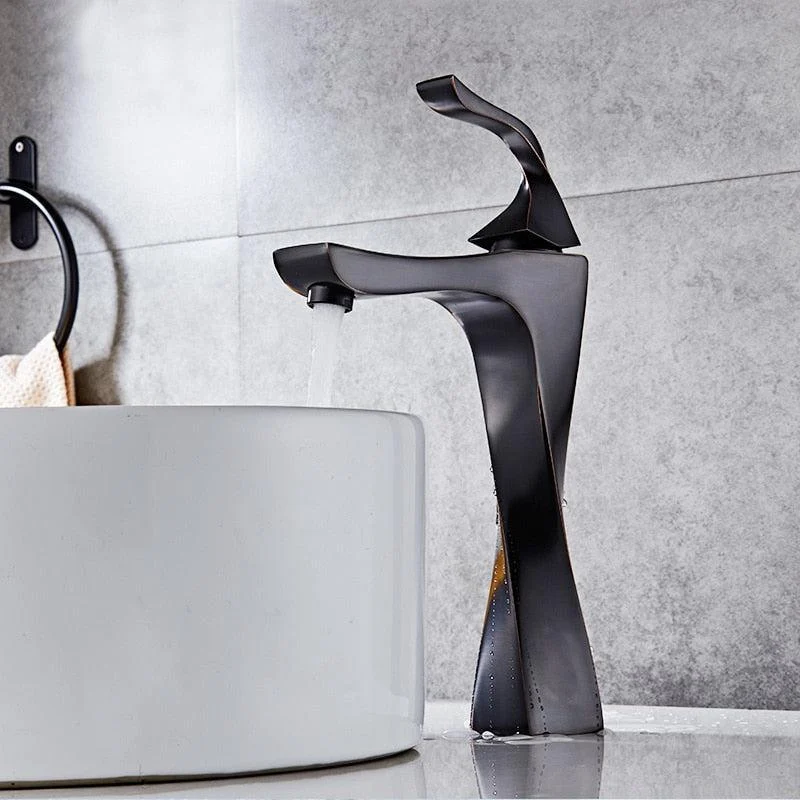 Basin Tap Black And Chrome Sink Tap Single Handle Basin Taps -Bathlova