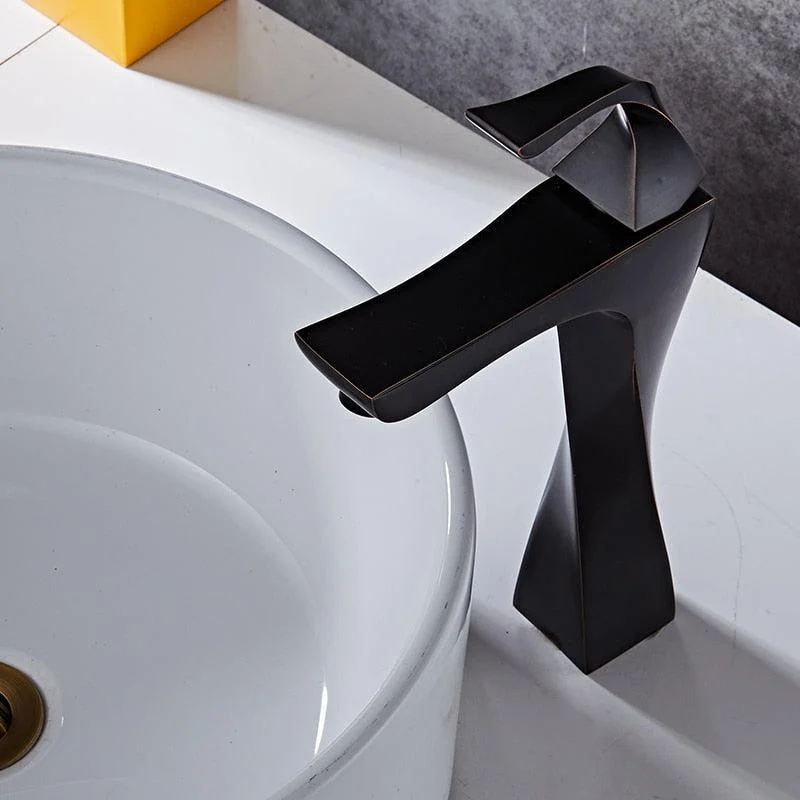 Basin Tap Black And Chrome Sink Tap Single Handle Basin Taps -Bathlova