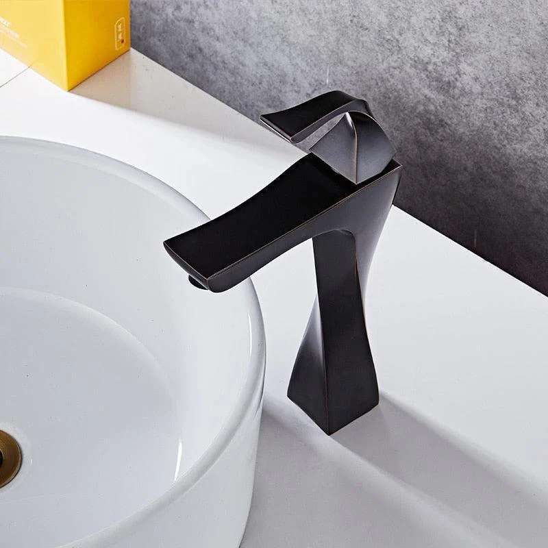 Basin Tap Black And Chrome Sink Tap Single Handle Basin Taps -Bathlova