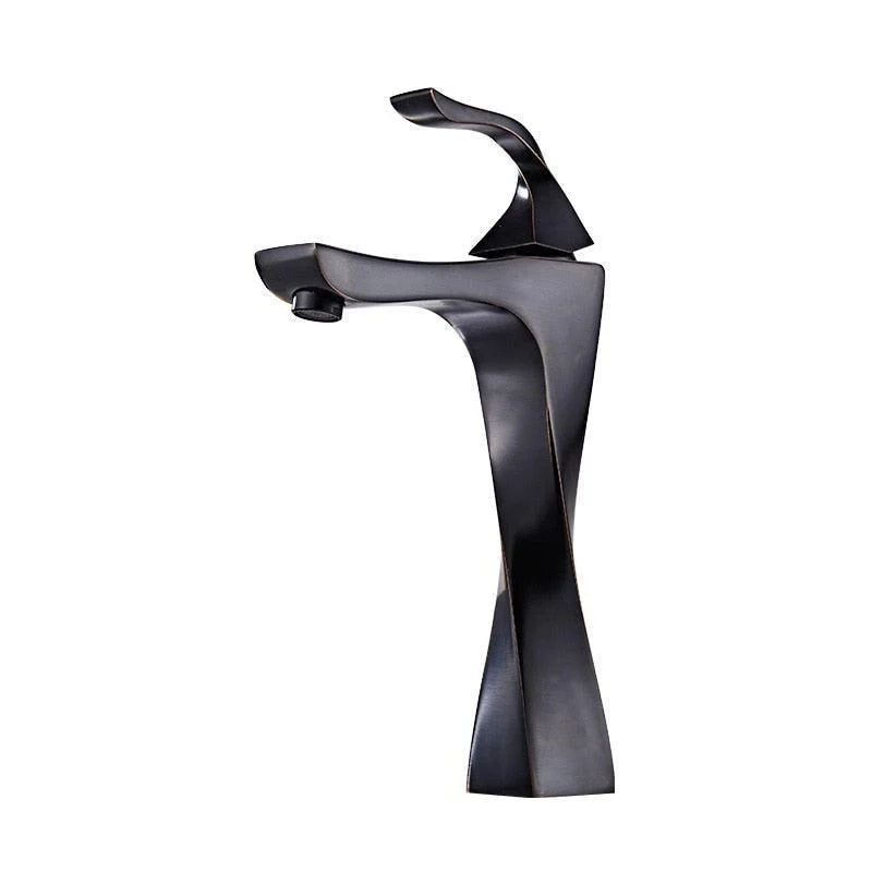 Basin Tap Black And Chrome Sink Tap Single Handle Basin Taps -Bathlova