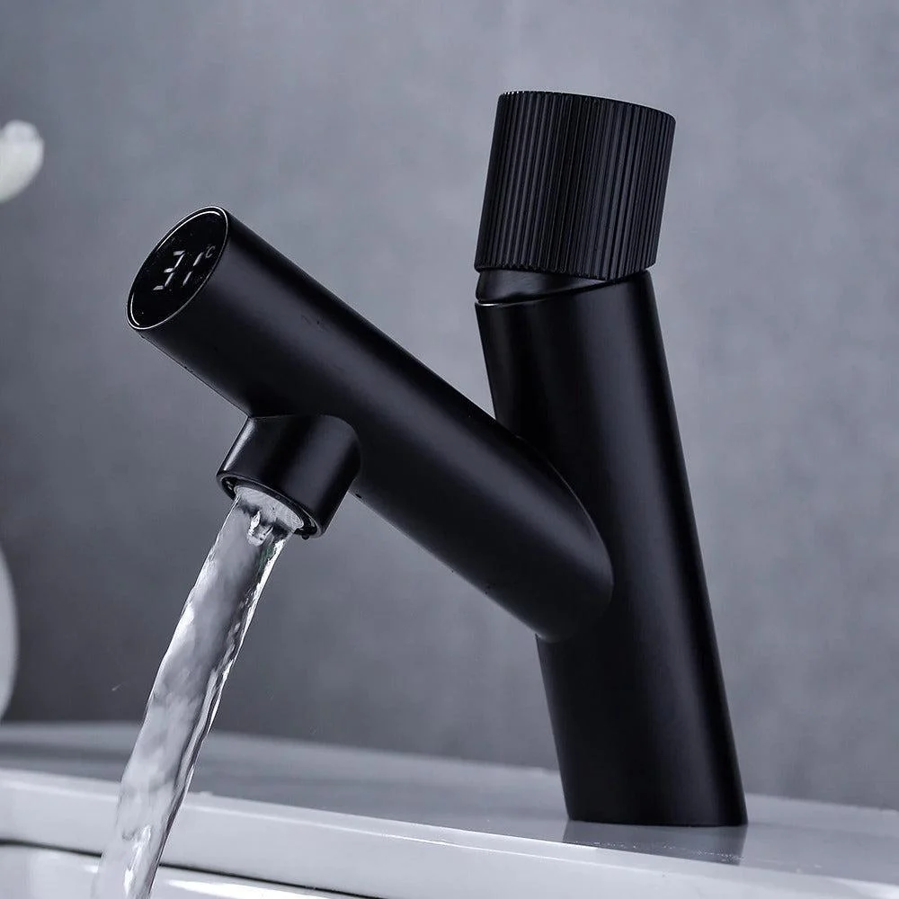 Basin Tap Black Mixer Temperature Display Hot And Cold Mixer Taps -Bathlova