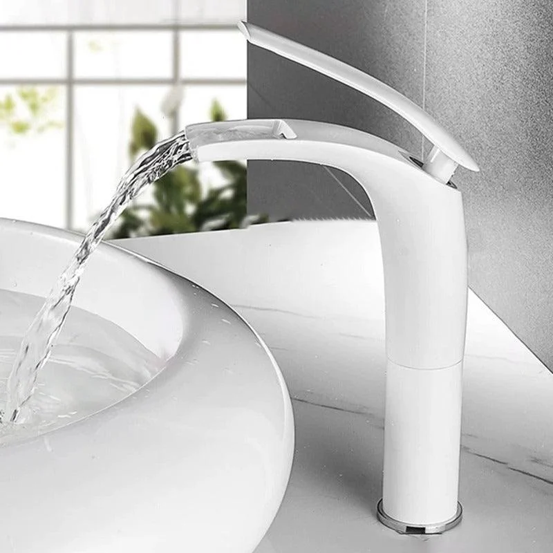 Basin Tap Brass Tall Low Bathroom Tap Open Type Waterfall Tap -Bathlova