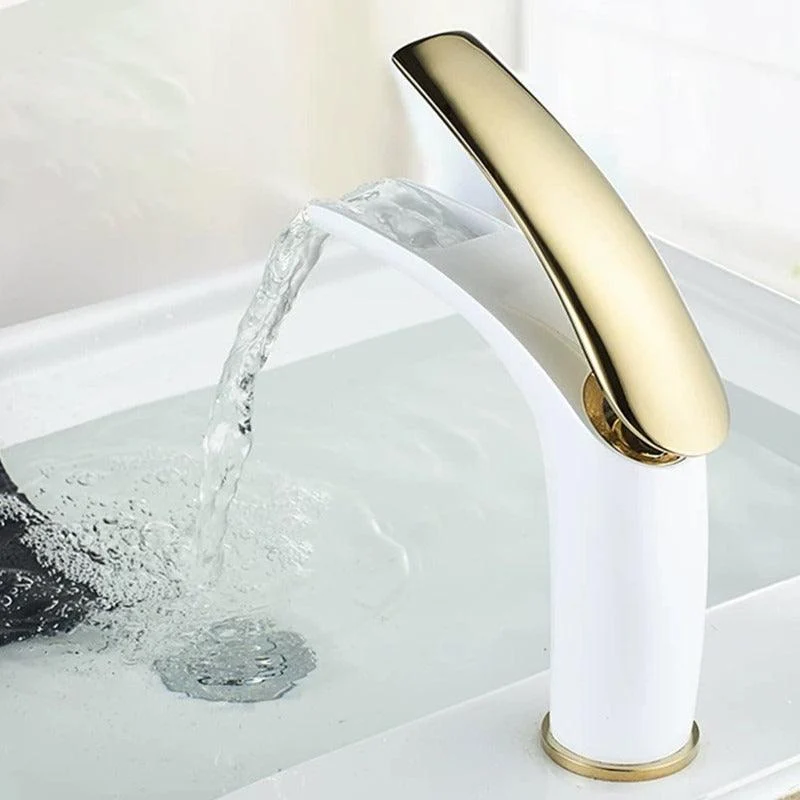 Basin Tap Brass Tall Low Bathroom Tap Open Type Waterfall Tap -Bathlova