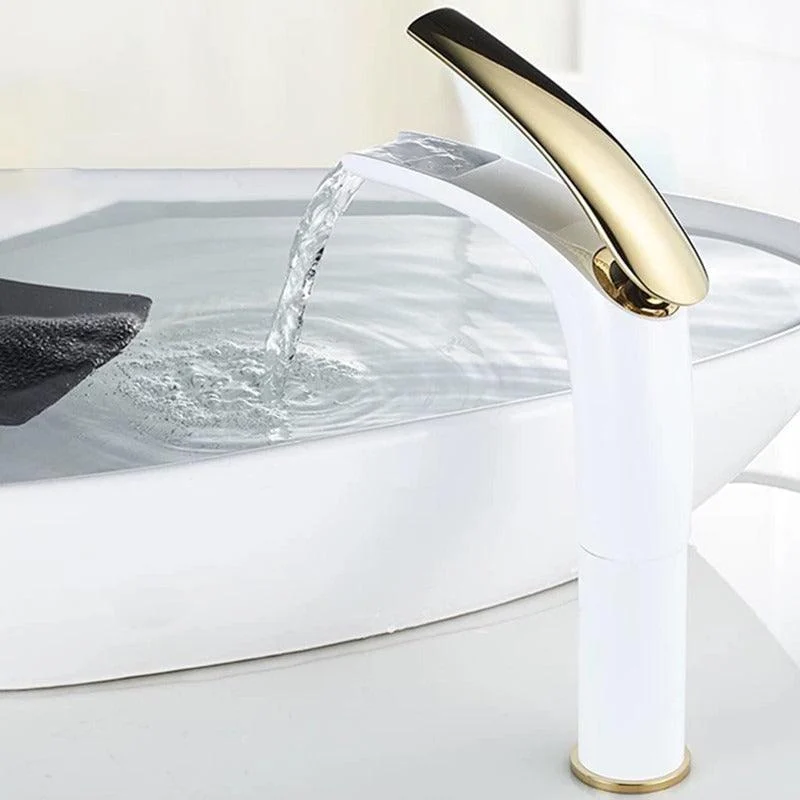 Basin Tap Brass Tall Low Bathroom Tap Open Type Waterfall Tap -Bathlova