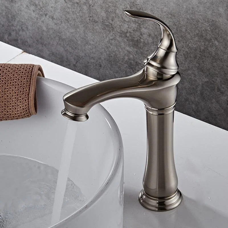 Basin Tap Brushed Nickel Brass Tap Bathroom Sink Basin Mixer Tap -Bathlova