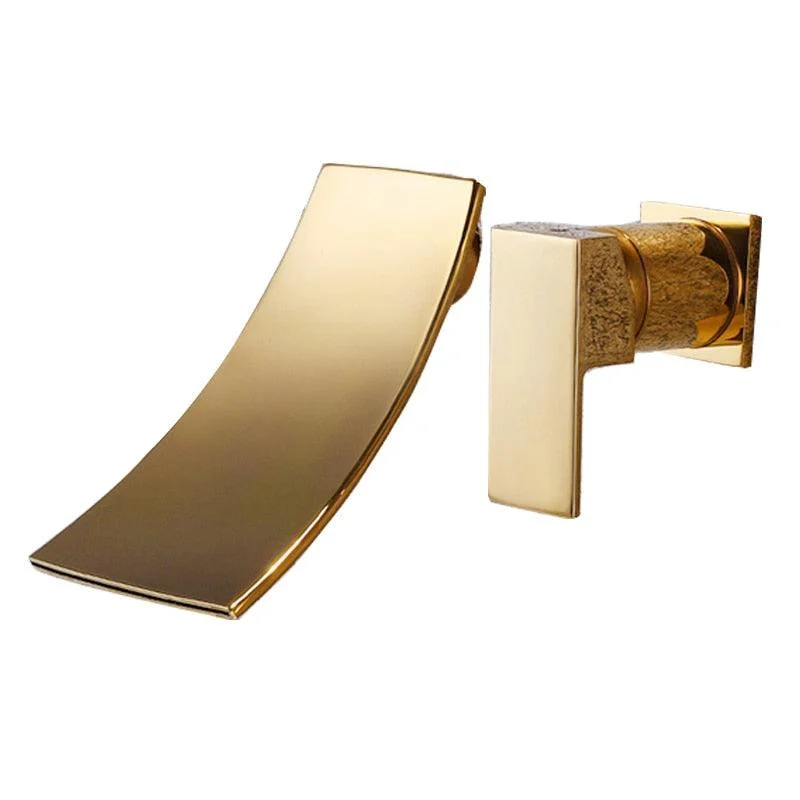 Basin Tap Gold Bathroom Tap In-Wall Black Waterfall Tap -Bathlova