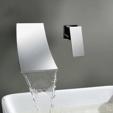 Basin Tap Gold Bathroom Tap In-Wall Black Waterfall Tap -Bathlova