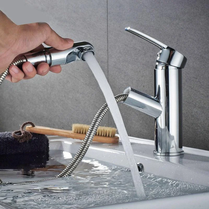 Basin Tap Pull Out Stainless Steel Bathroom Single Handle Mixer Tap -Bathlova