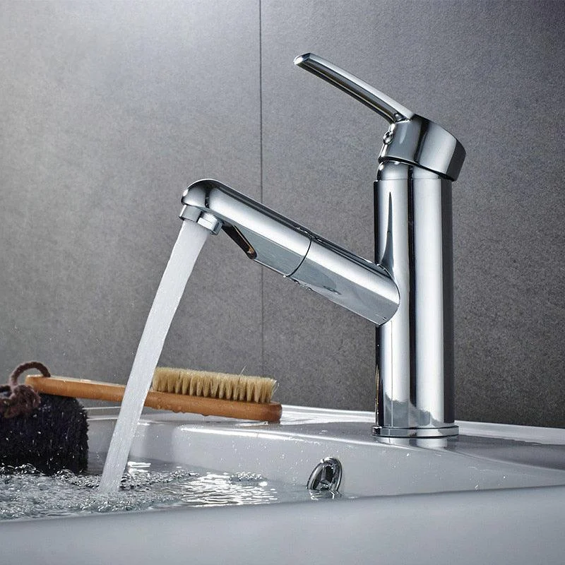 Basin Tap Pull Out Stainless Steel Bathroom Single Handle Mixer Tap -Bathlova