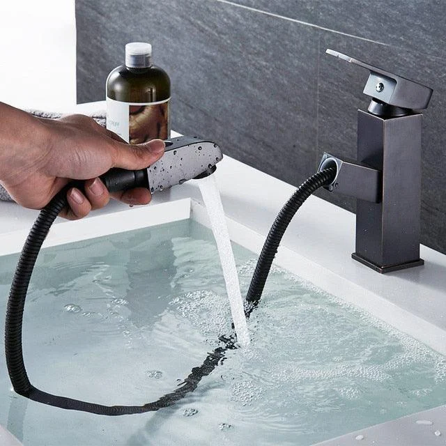 Basin Tap Pull Out Stainless Steel Bathroom Single Handle Mixer Tap -Bathlova