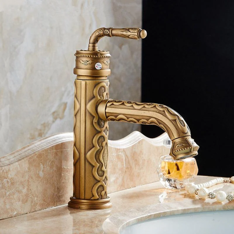 Basin Tap Solid Brass Vintage Antique Single Handle Bath Tap -Bathlova