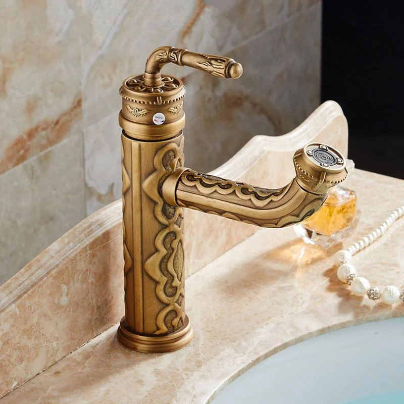 Basin Tap Solid Brass Vintage Antique Single Handle Bath Tap -Bathlova