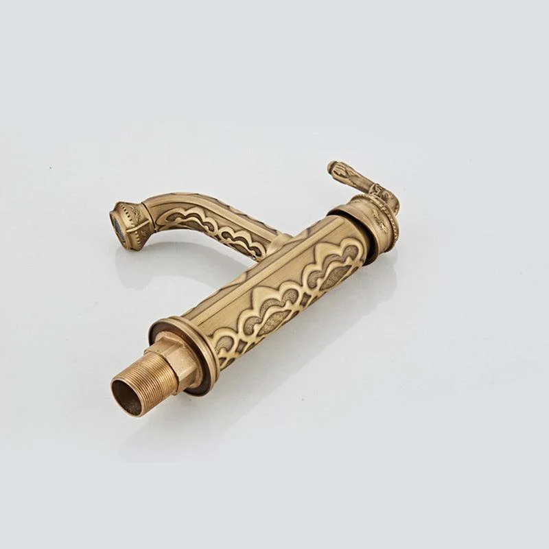 Basin Tap Solid Brass Vintage Antique Single Handle Bath Tap -Bathlova