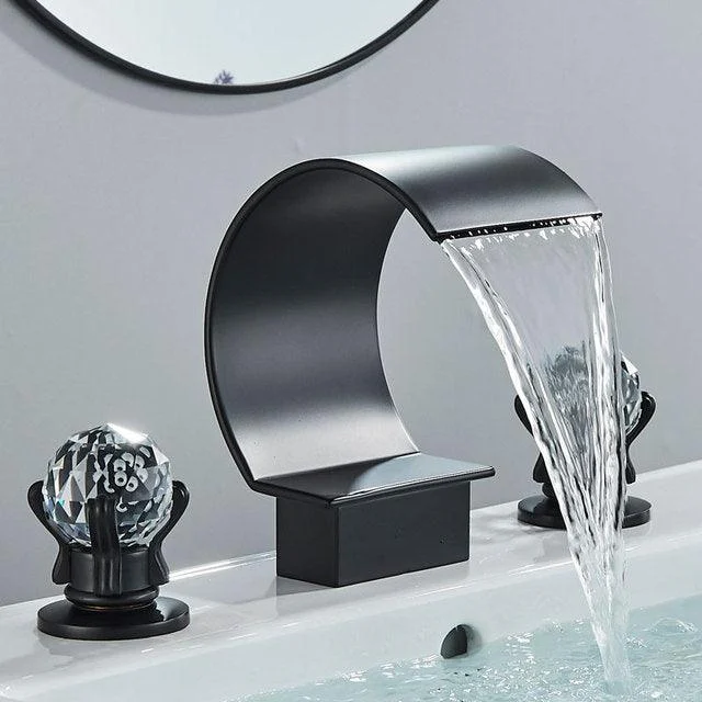 Basin Tap Water Mixer Tap Crystal Handle Waterfall Basin Tap -Bathlova