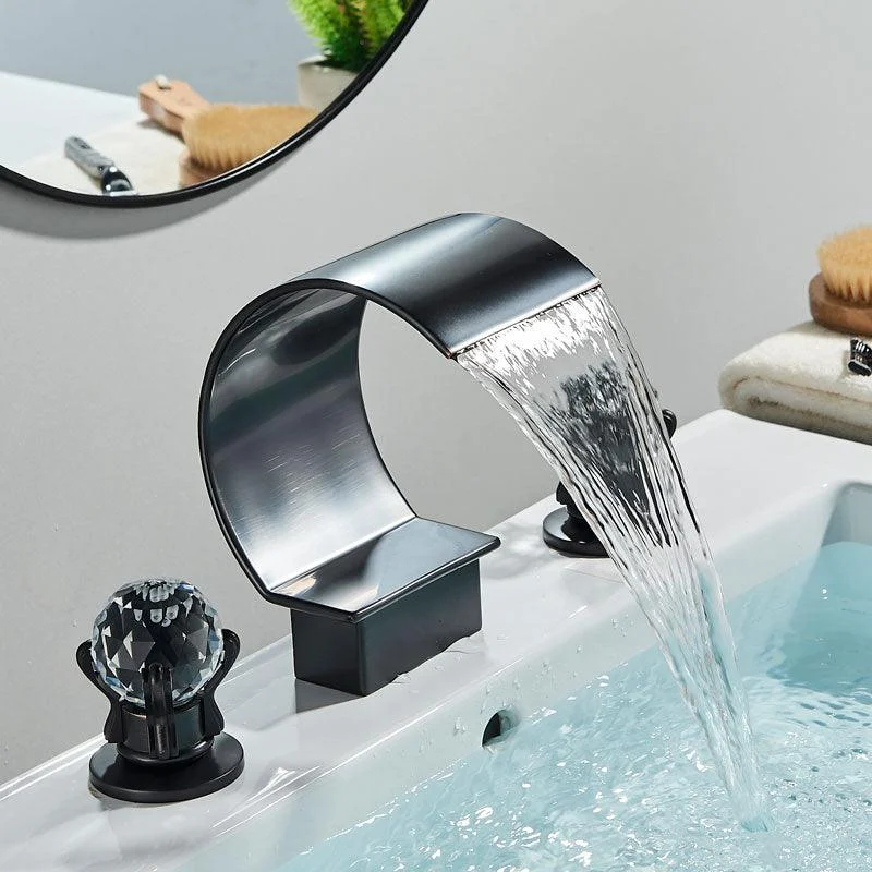 Basin Tap Water Mixer Tap Crystal Handle Waterfall Basin Tap -Bathlova