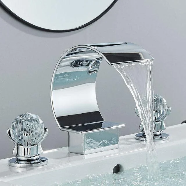 Basin Tap Water Mixer Tap Crystal Handle Waterfall Basin Tap -Bathlova