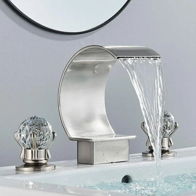 Basin Tap Water Mixer Tap Crystal Handle Waterfall Basin Tap -Bathlova