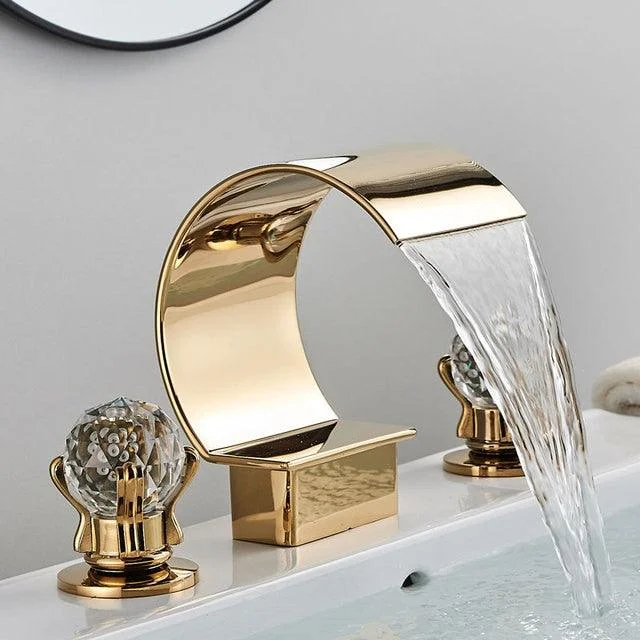 Basin Tap Water Mixer Tap Crystal Handle Waterfall Basin Tap -Bathlova