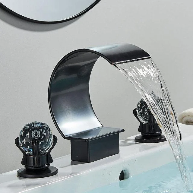 Basin Tap Water Mixer Tap Crystal Handle Waterfall Basin Tap -Bathlova