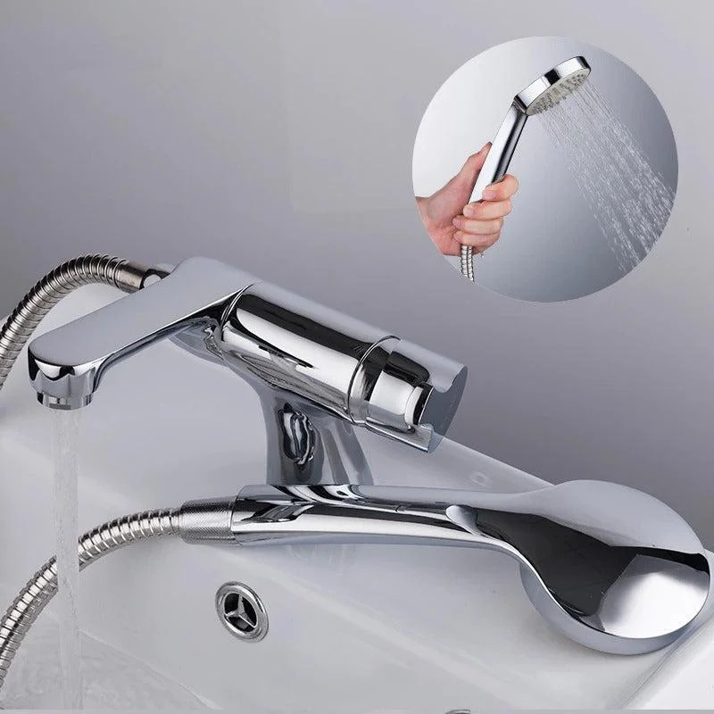 Basin Tap With Hand Shower Cold And Hot Water Mixer Bathtub Tap -Bathlova