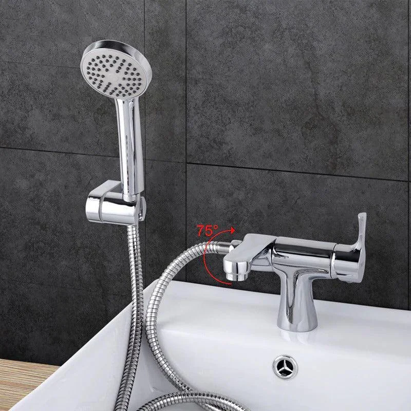 Basin Tap With Hand Shower Cold And Hot Water Mixer Bathtub Tap -Bathlova