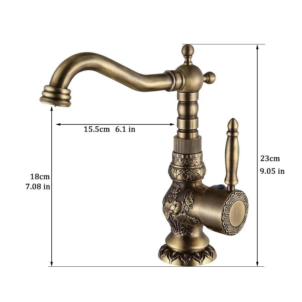 Basin Taps Antique Brass Bathroom Tap Water Mixer Taps -Bathlova