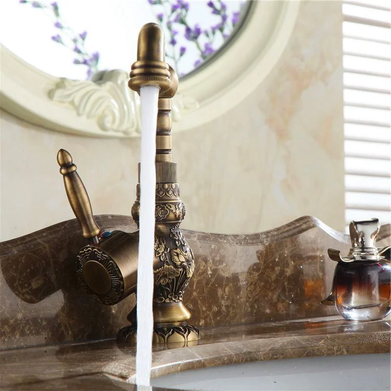 Basin Taps Antique Brass Bathroom Tap Water Mixer Taps -Bathlova