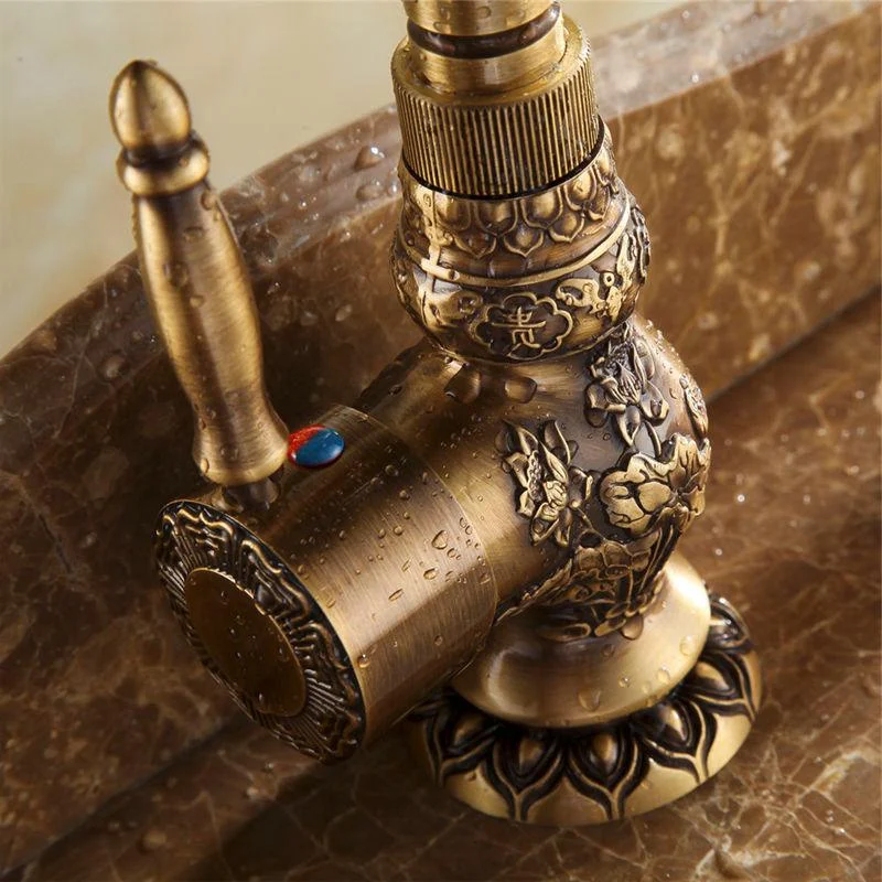 Basin Taps Antique Brass Bathroom Tap Water Mixer Taps -Bathlova