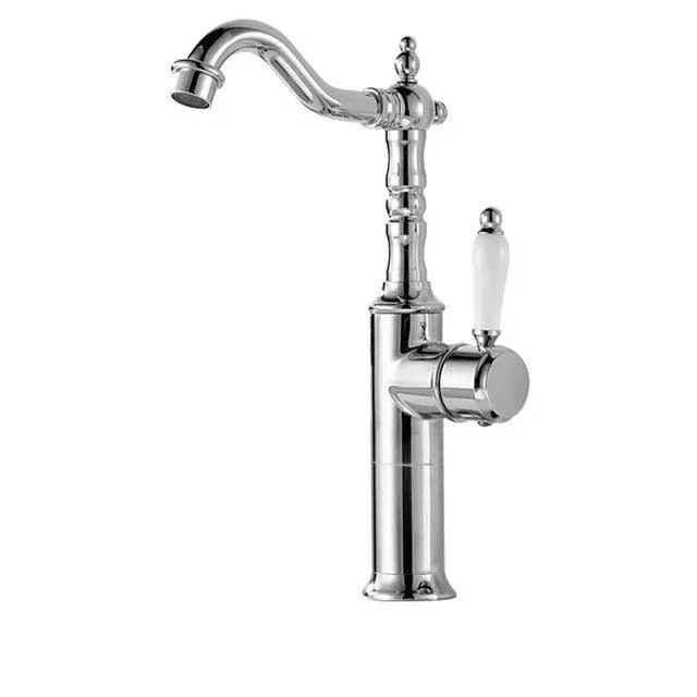 Basin Taps Antique Brass Crane Bathroom Taps Mixer Tap -Bathlova