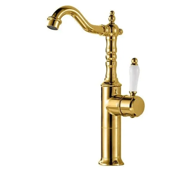 Basin Taps Antique Brass Crane Bathroom Taps Mixer Tap -Bathlova