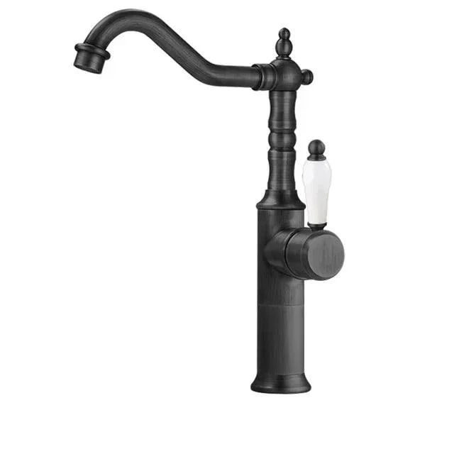 Basin Taps Antique Brass Crane Bathroom Taps Mixer Tap -Bathlova