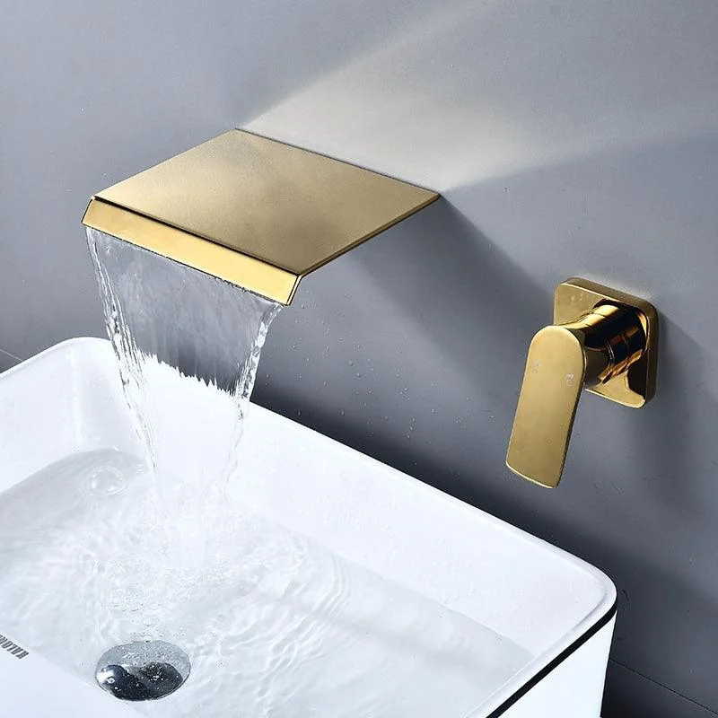 Basin Taps Brass Gold Bathroom Tap Waterfall Mixer Sink Taps -Bathlova