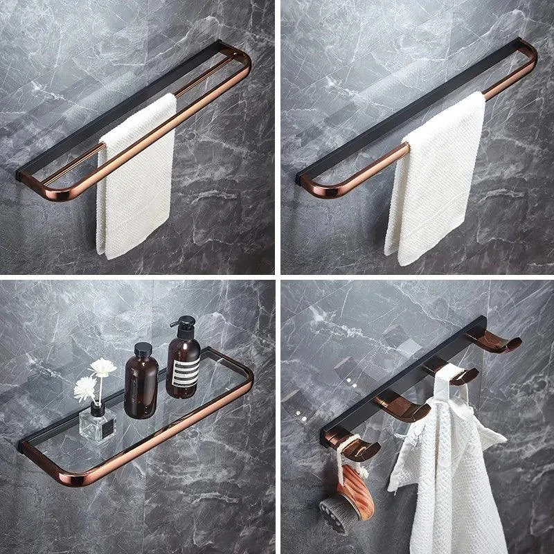 Bath Hardware Accessory Brass Towel Rack Corner Shelf Bath Accessory -Bathlova