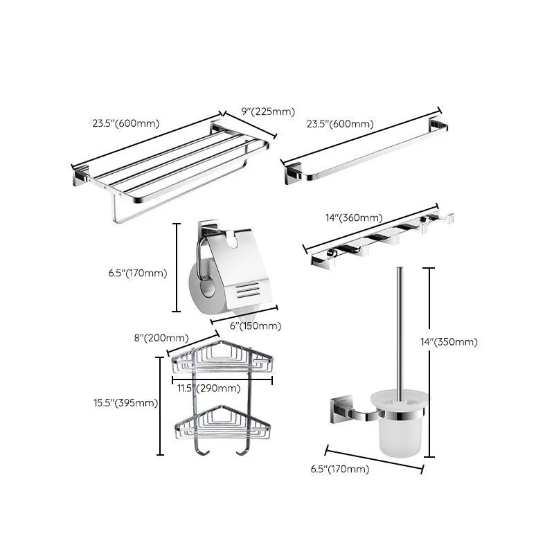 Bath Shelf Bathroom Accessory Kit Metal Drill and Screw Mount Bathroom Hardware Set -Bathlova