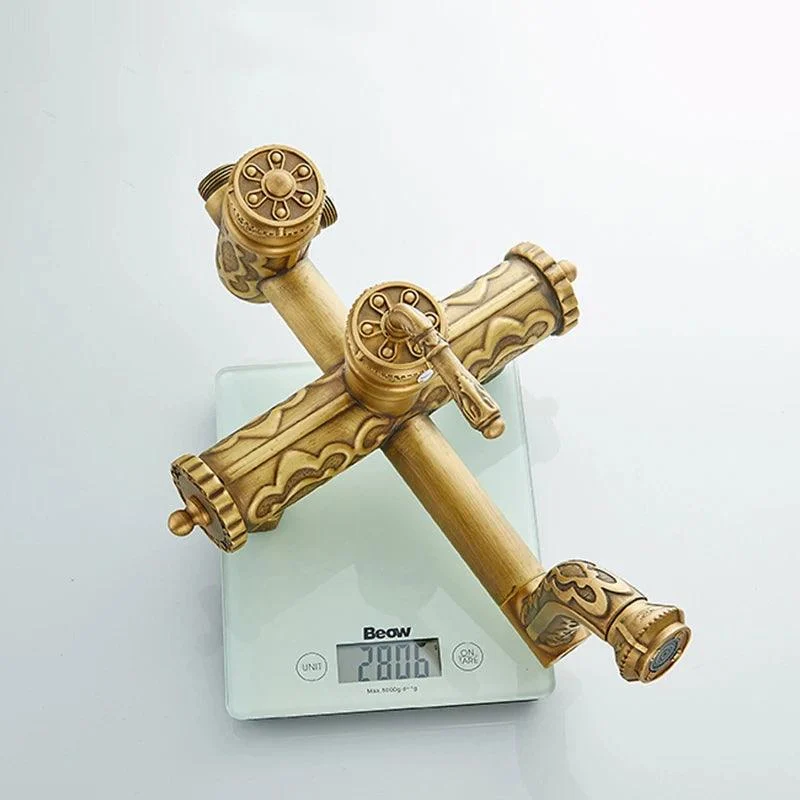 Bath Shower Set Antique Brass Shower System Bathroom Tap Set -Bathlova