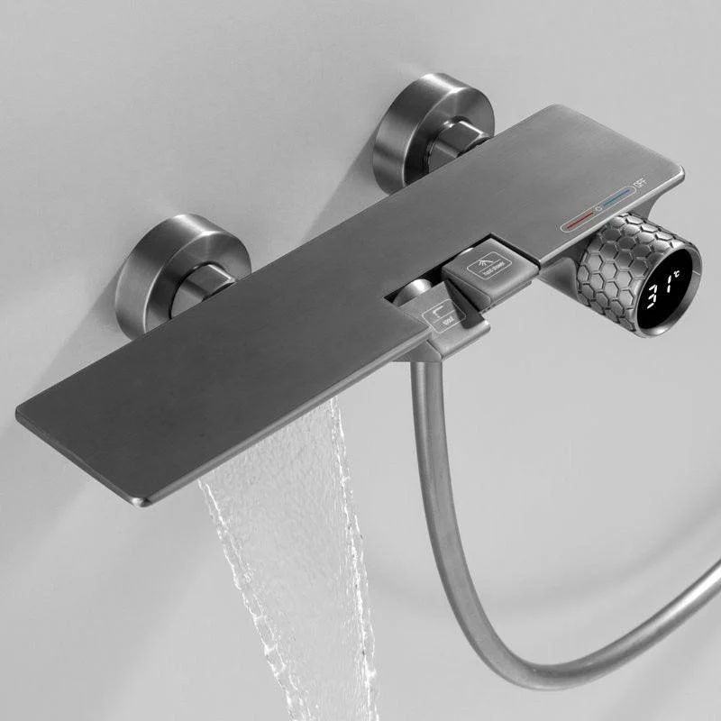 Bath Shower Tap Set Waterfall Bathtub Mixer With Handheld Shower -Bathlova