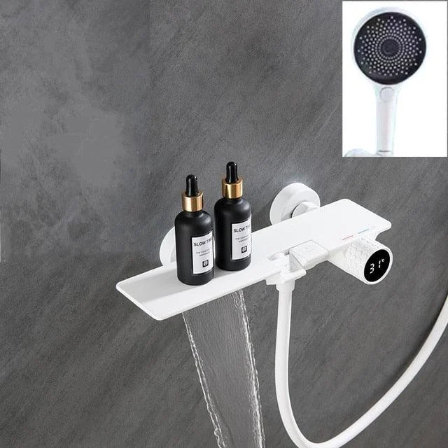 Bath Shower Tap Set Waterfall Bathtub Mixer With Handheld Shower -Bathlova