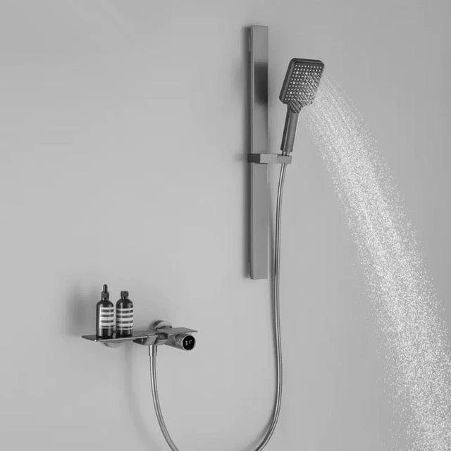 Bath Shower Tap Set Waterfall Bathtub Mixer With Handheld Shower -Bathlova