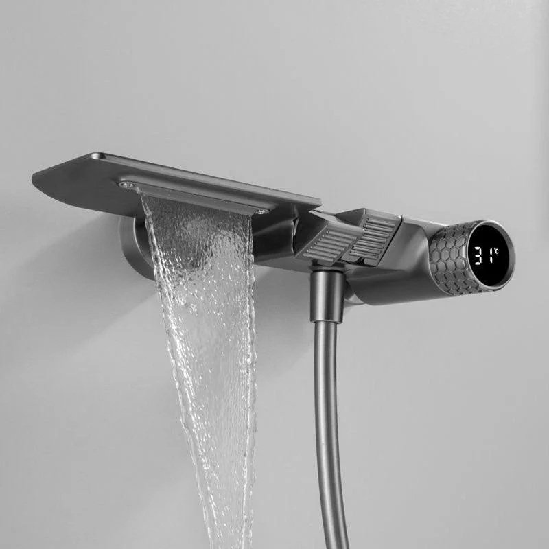 Bath Shower Tap Set Waterfall Bathtub Mixer With Handheld Shower -Bathlova