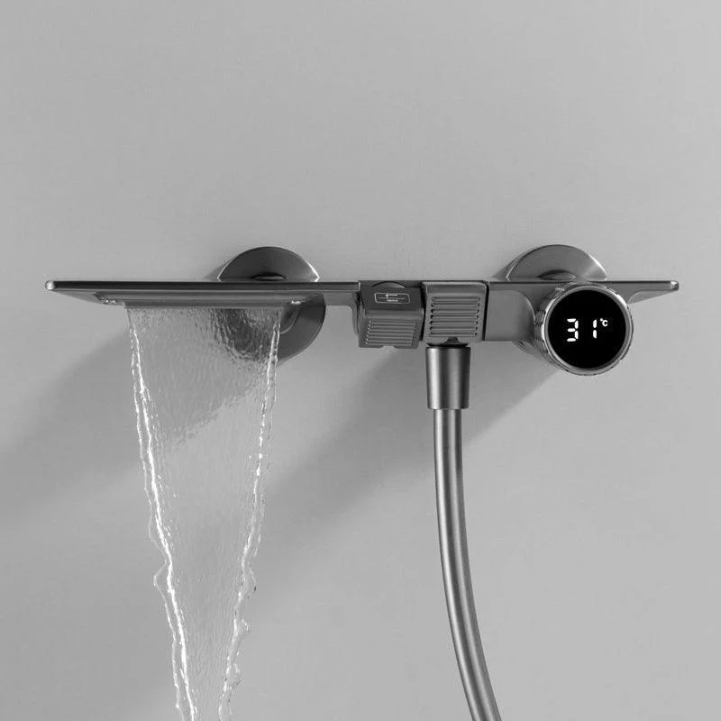 Bath Shower Tap Set Waterfall Bathtub Mixer With Handheld Shower -Bathlova