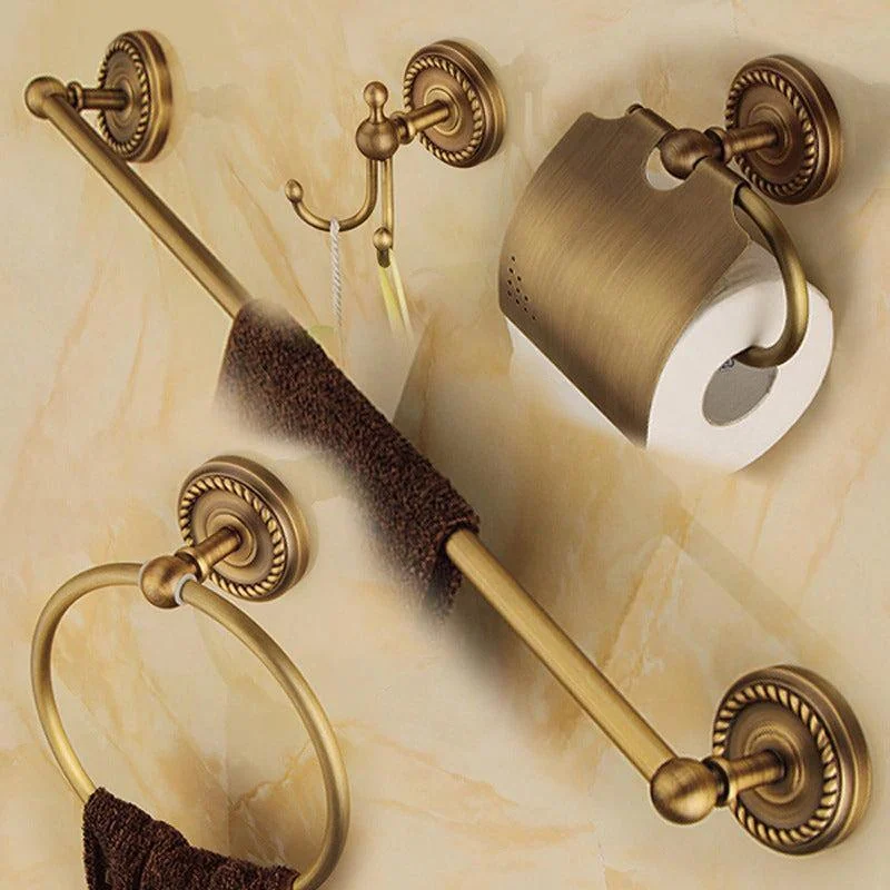 Bathroom Accessory Robe Hook Paper Holder Towel Bar Soap Basket Set -Bathlova