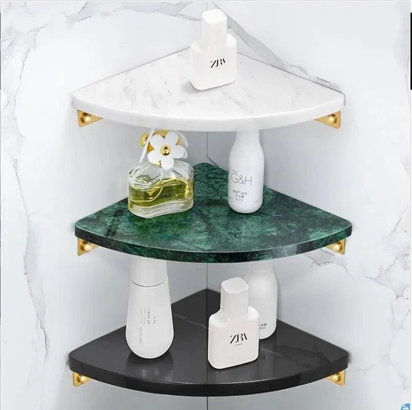 Bathroom Accessory Set Brushed Gold Bathroom Holder Marble and Brass -Bathlova