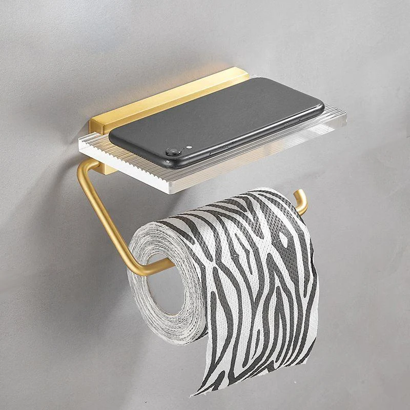 Bathroom Accessory Set in Gold Metal and Acrylic Bath Hardware Set -Bathlova