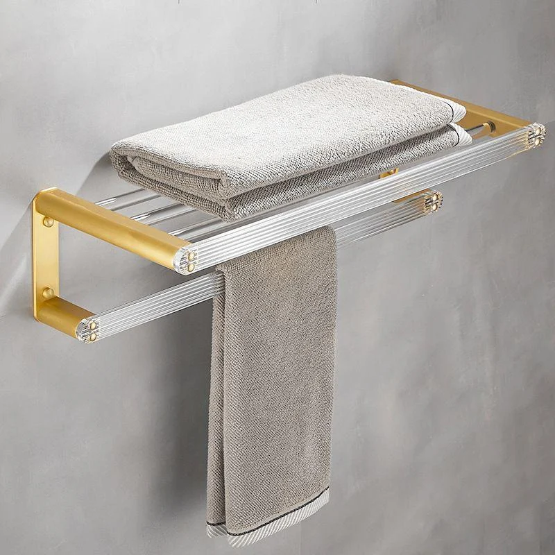 Bathroom Accessory Set in Gold Metal and Acrylic Bath Hardware Set -Bathlova