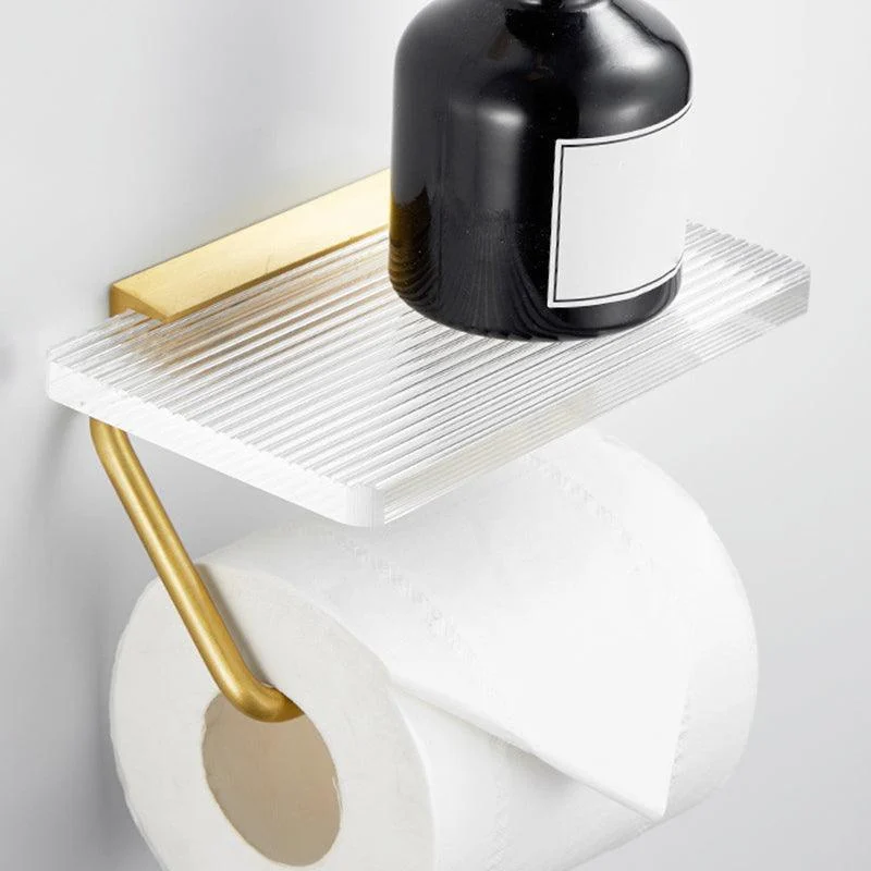 Bathroom Accessory Set in Gold Metal and Acrylic Bath Hardware Set -Bathlova