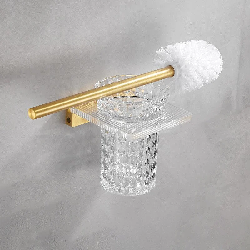 Bathroom Accessory Set in Gold Metal and Acrylic Bath Hardware Set -Bathlova