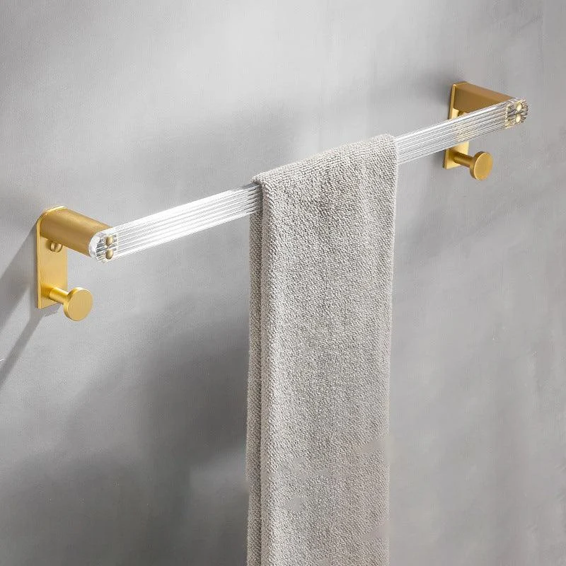 Bathroom Accessory Set in Gold Metal and Acrylic Bath Hardware Set -Bathlova