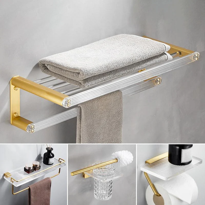 Bathroom Accessory Set in Gold Metal and Acrylic Bath Hardware Set -Bathlova